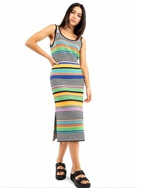 Roxy Sunshine Bouquet Stripe Knit Midi Dress
